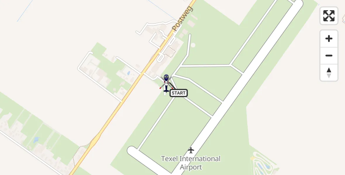 Vluchtroute Politiehelikopter Texel International Airport - Texel International Airport, 12 augustus 2026, 09:14