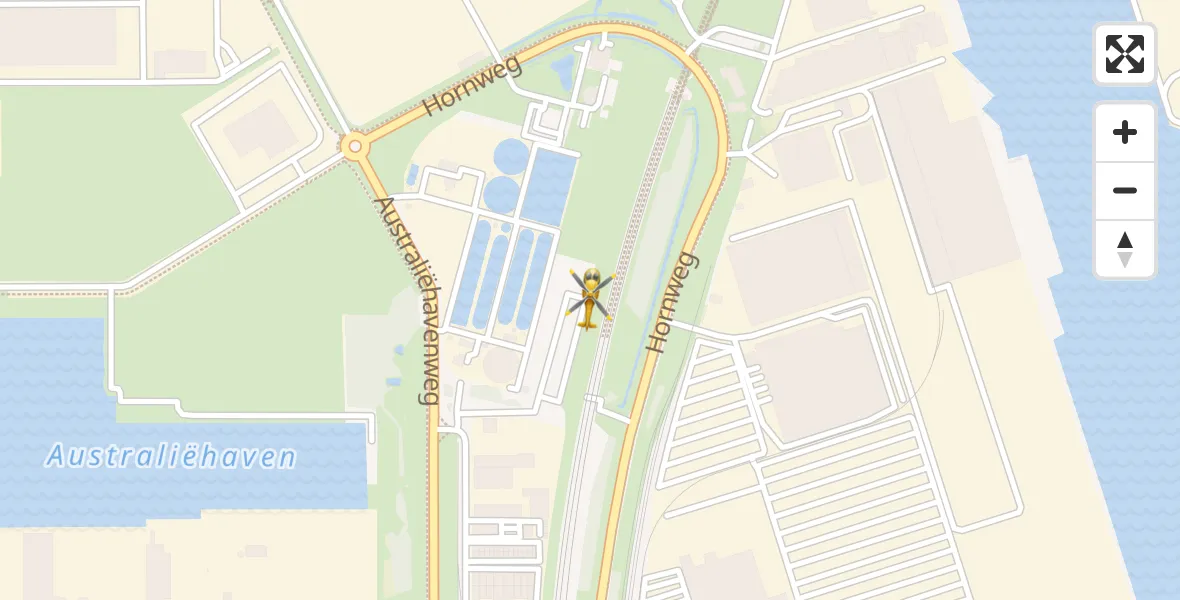 Vluchtroute Traumahelikopter Amsterdam Heliport - Amsterdam Heliport, 12 augustus 2026, 15:33