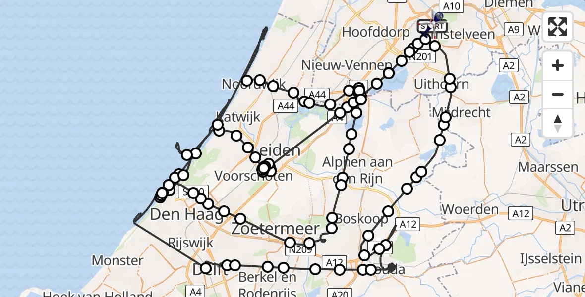 Vluchtroute Politiehelikopter Amsterdam Vliegveld Schiphol - Amsterdam Vliegveld Schiphol, 12 augustus 2026, 17:43
