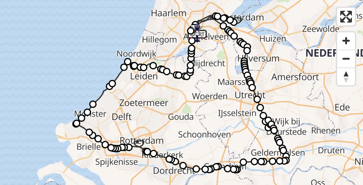 Vluchtroute Politiehelikopter Amsterdam Vliegveld Schiphol - Amsterdam Vliegveld Schiphol, 13 augustus 2026, 13:36