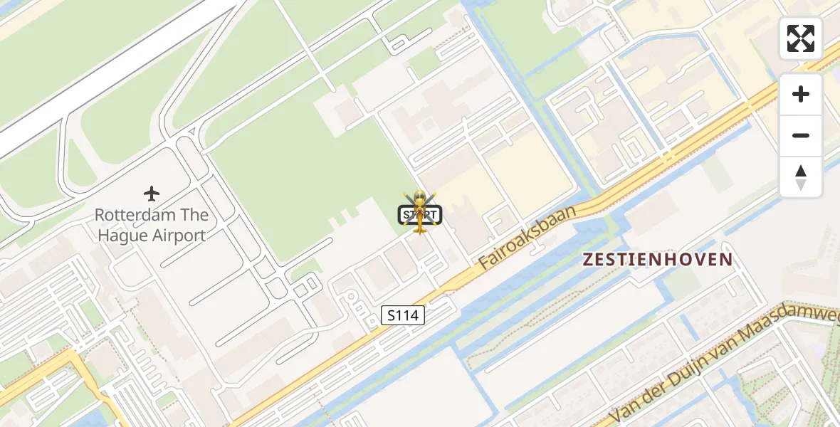 Vluchtroute Traumahelikopter Rotterdam The Hague Airport - Rotterdam The Hague Airport, 13 augustus 2026, 17:43