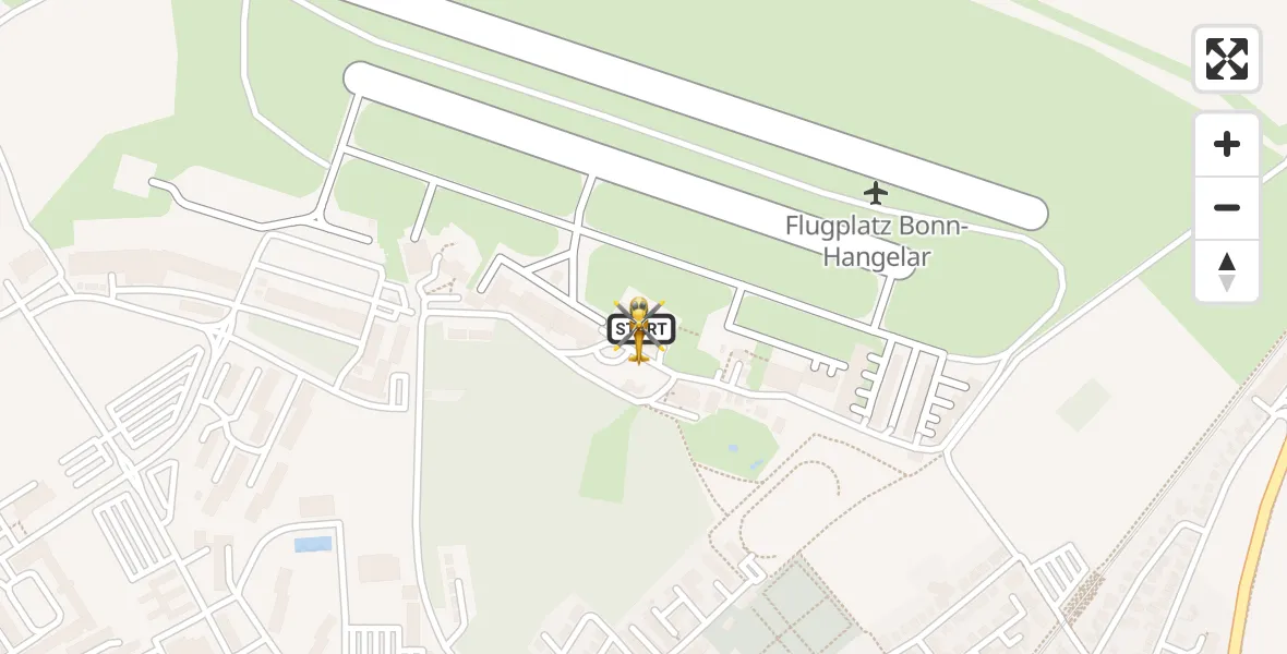 Vluchtroute Traumahelikopter Bonn-Hangelar Flugplatz - Bonn-Hangelar Flugplatz, 14 augustus 2026, 08:26