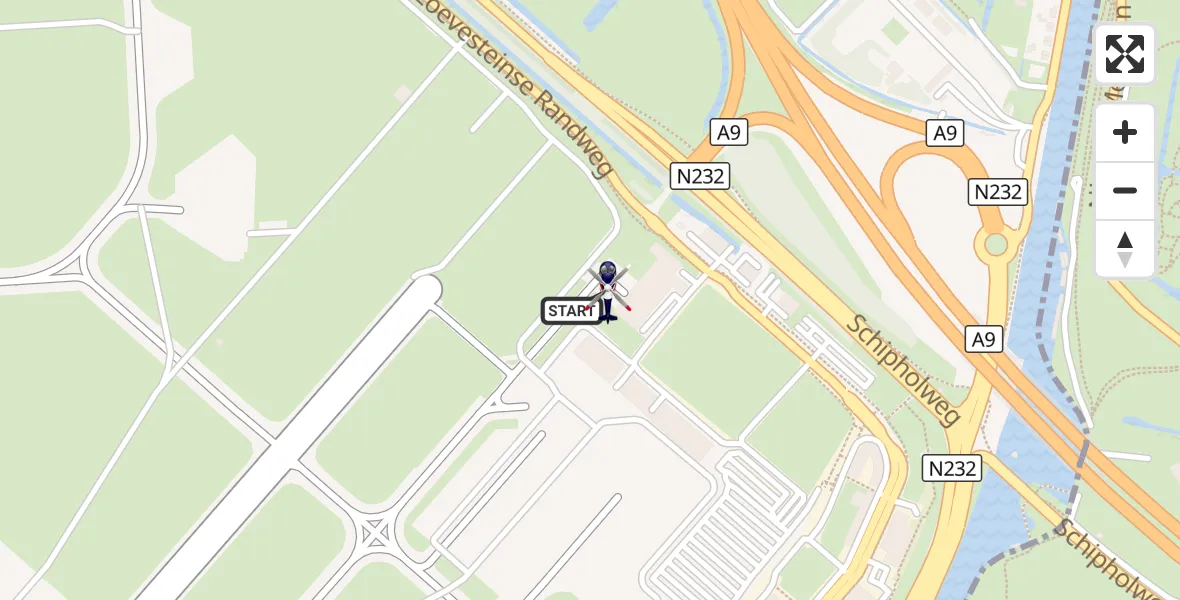 Vluchtroute Politiehelikopter Amsterdam Vliegveld Schiphol - Amsterdam Vliegveld Schiphol, 14 augustus 2026, 12:18