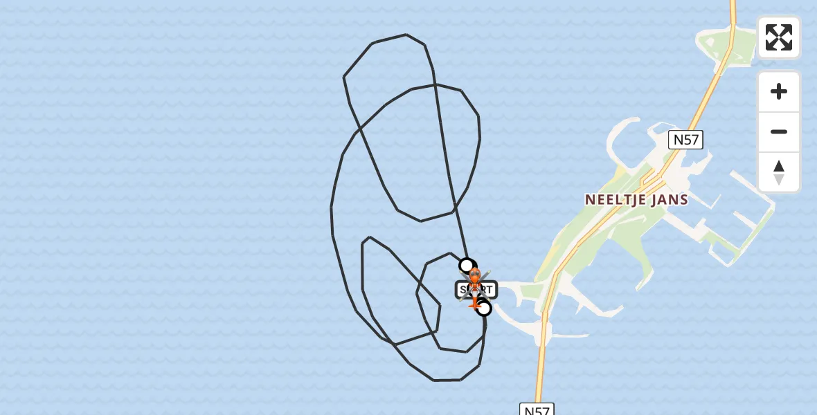 Vluchtroute Kustwachthelikopter Vrouwenpolder - Noordzee, 14 augustus 2026, 13:09