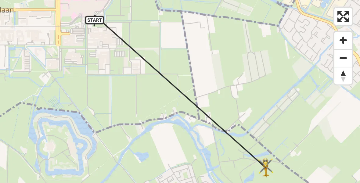 Vluchtroute Traumahelikopter Universitair Medisch Centrum Utrecht - Bunnik, 14 augustus 2026, 18:42