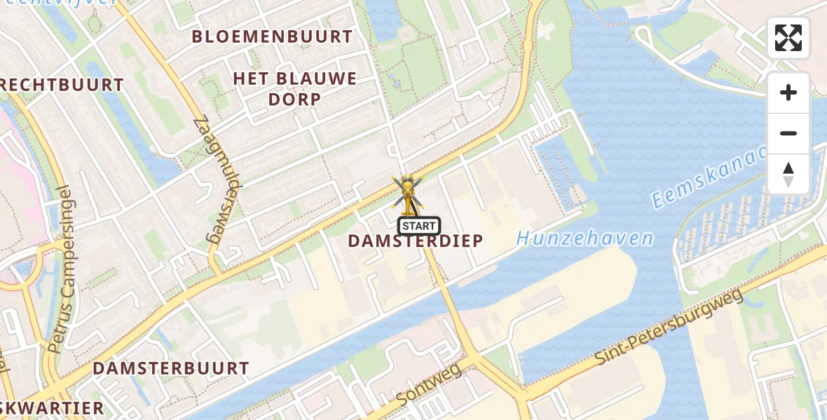 Vluchtroute Traumahelikopter Groningen - Groningen, 14 augustus 2026, 19:42