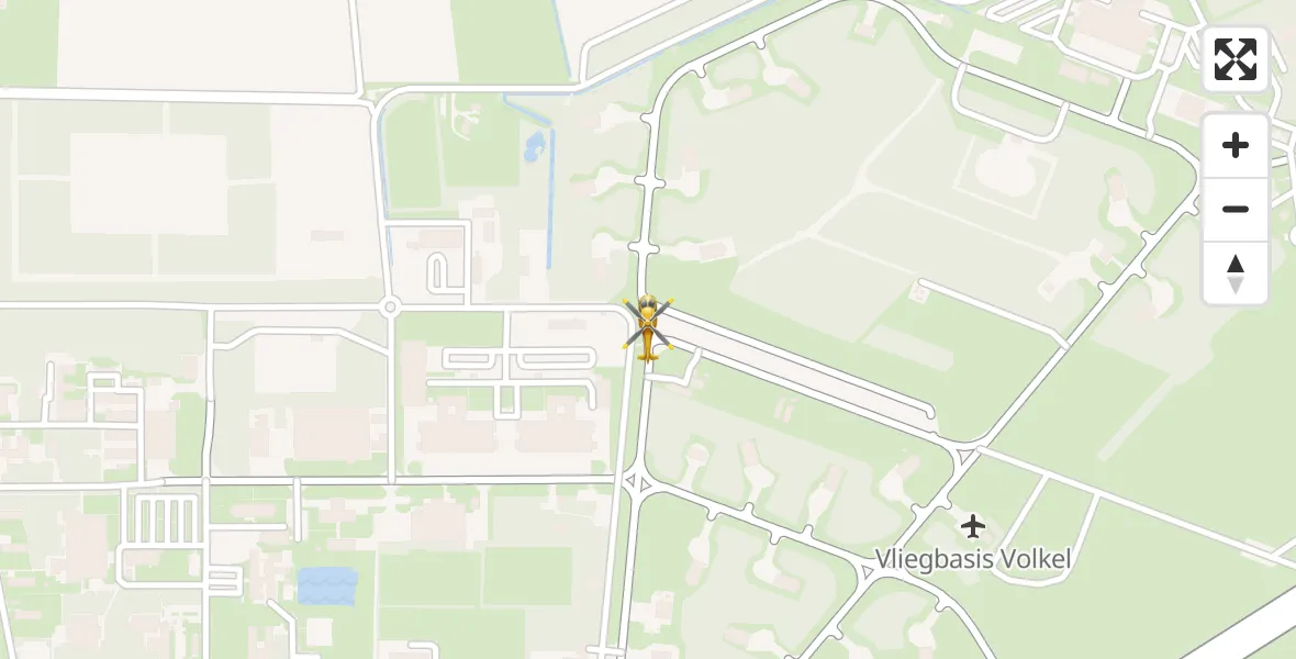 Vluchtroute Traumahelikopter Vliegbasis Volkel - Vliegbasis Volkel, 14 augustus 2026, 23:37
