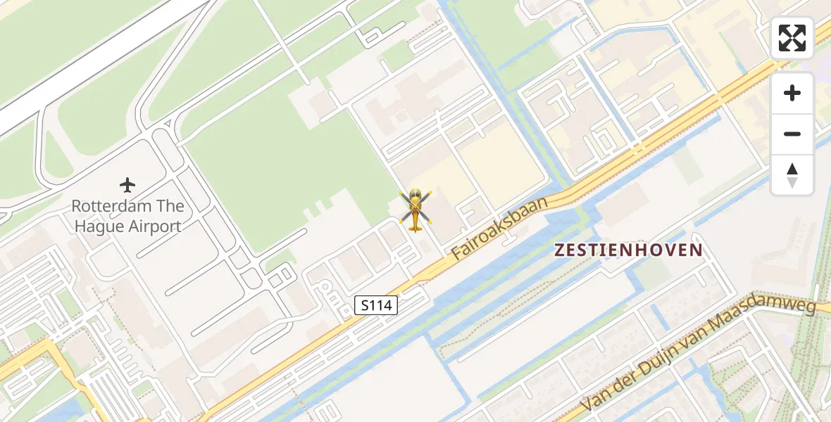 Vluchtroute Traumahelikopter Rotterdam The Hague Airport - Rotterdam The Hague Airport, 15 augustus 2026, 05:35