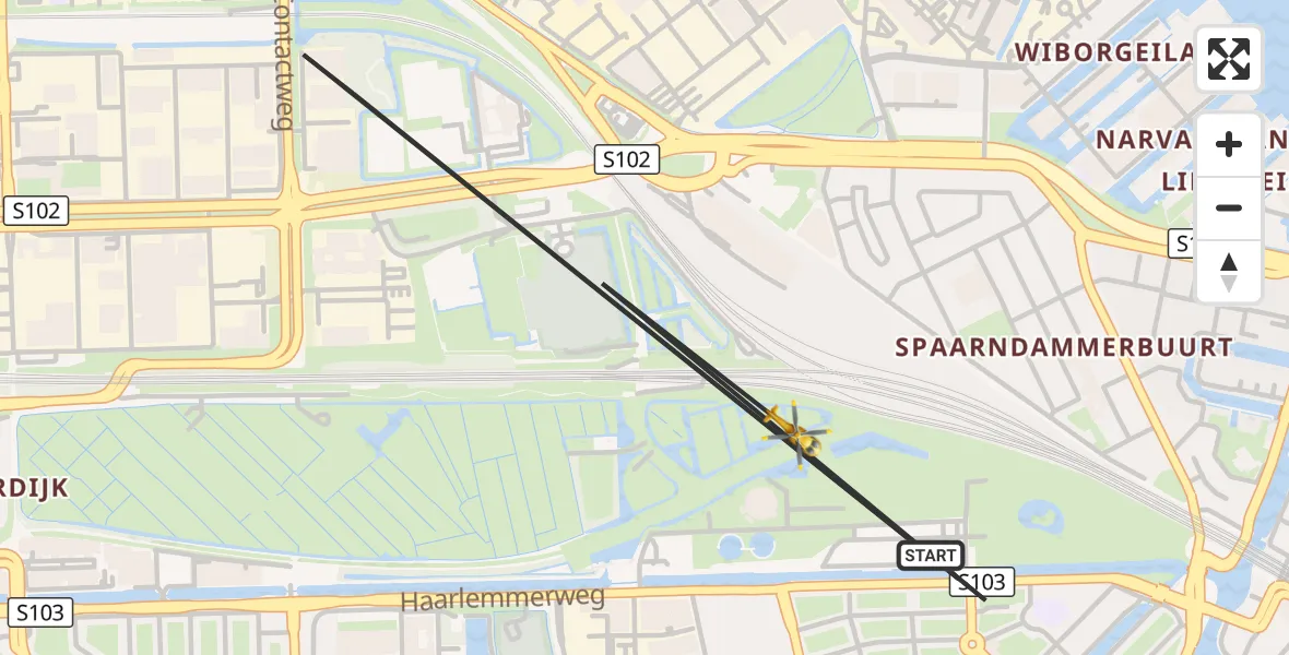 Vluchtroute Traumahelikopter Amsterdam - Amsterdam, 15 augustus 2026, 12:57