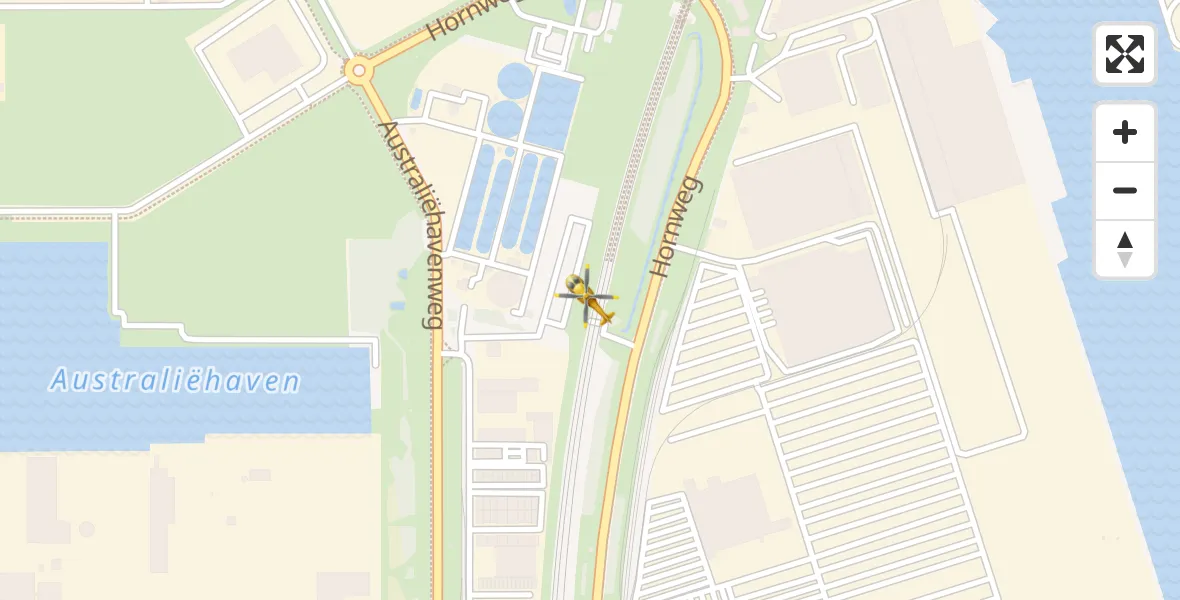 Vluchtroute Traumahelikopter Amsterdam Heliport - Amsterdam Heliport, 15 augustus 2026, 13:36