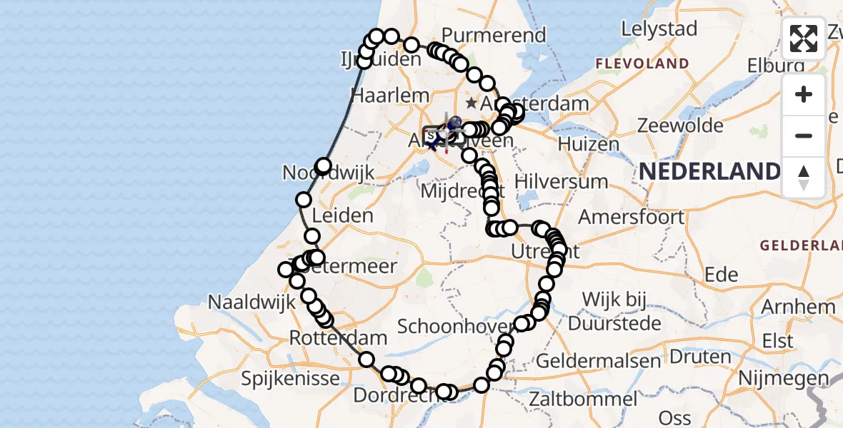 Vluchtroute Politiehelikopter Amsterdam Vliegveld Schiphol - Amsterdam Vliegveld Schiphol, 16 augustus 2026, 07:34