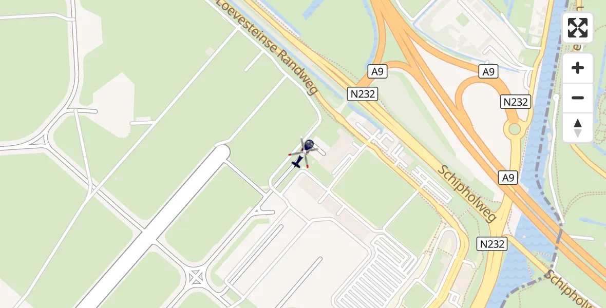 Vluchtroute Politiehelikopter Amsterdam Vliegveld Schiphol - Amsterdam Vliegveld Schiphol, 16 augustus 2026, 14:57