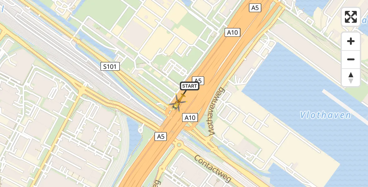 Vluchtroute Traumahelikopter Amsterdam - Amsterdam, 16 augustus 2026, 16:39