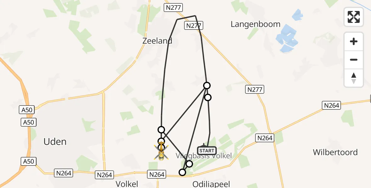 Vluchtroute Traumahelikopter Vliegbasis Volkel - Vliegbasis Volkel, 16 augustus 2026, 16:54