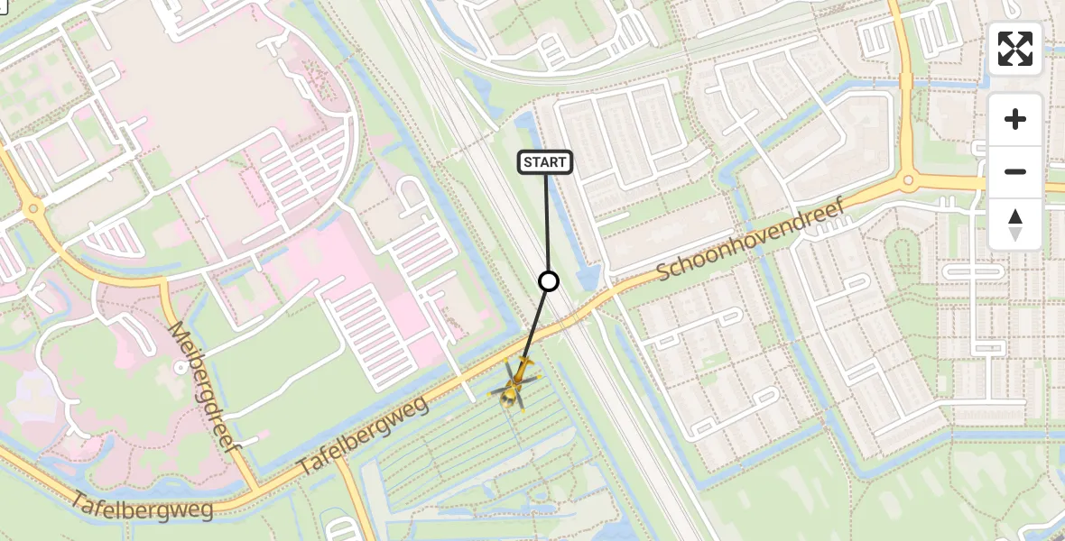 Vluchtroute Traumahelikopter Academisch Medisch Centrum (AMC) - Amsterdam UMC Helipad, 16 augustus 2026, 17:08