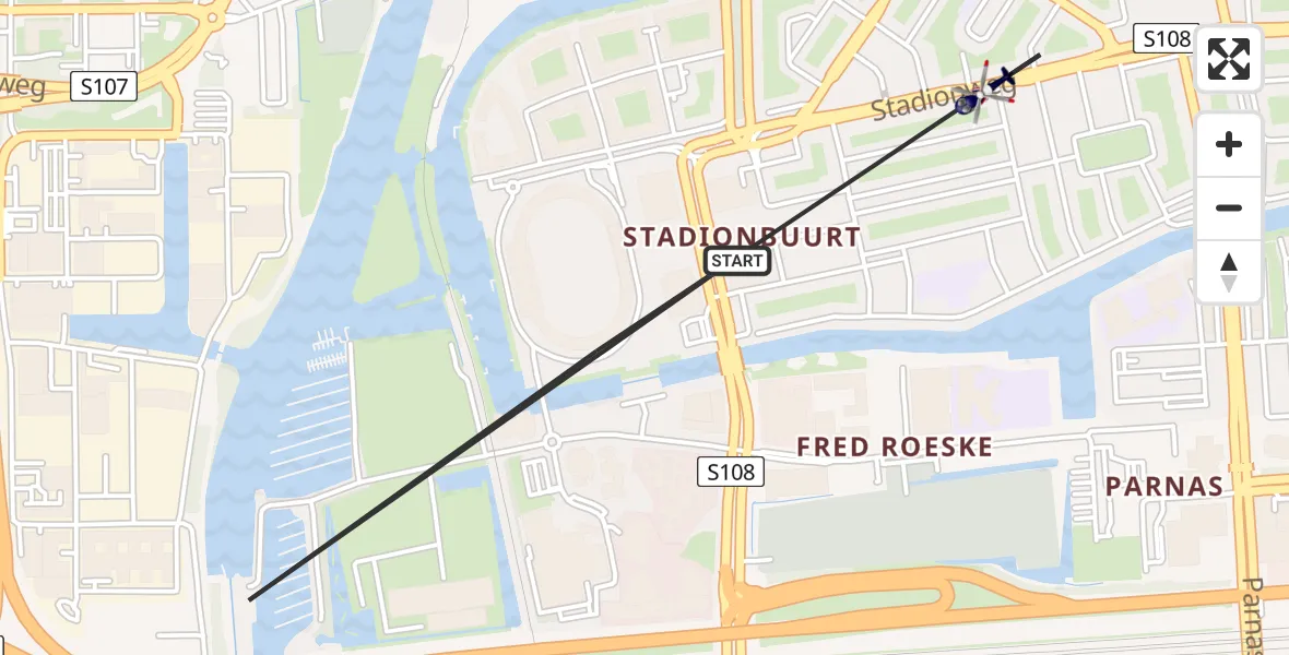 Vluchtroute Politiehelikopter Amsterdam - Amsterdam, 16 augustus 2026, 19:25