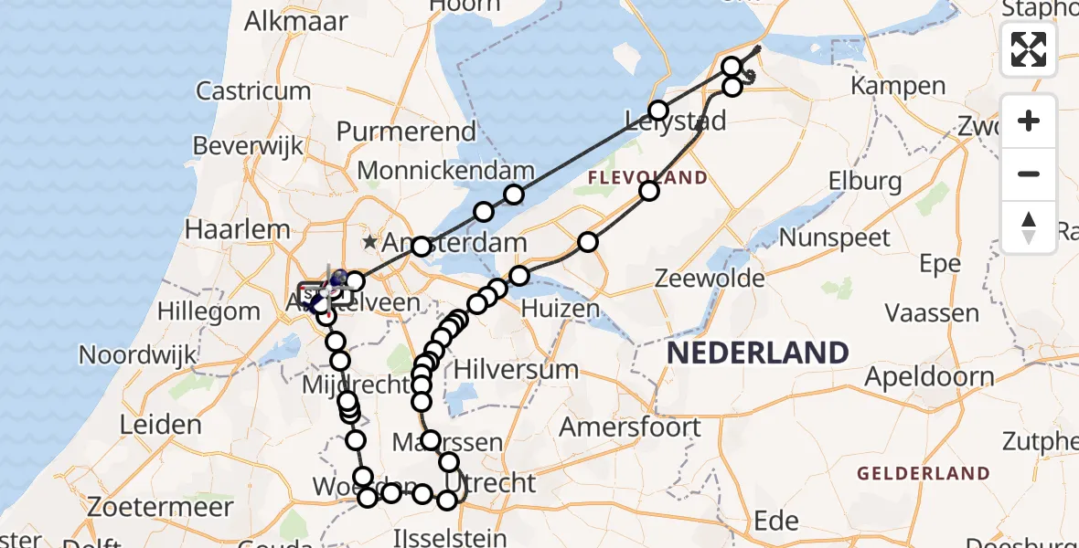 Vluchtroute Politiehelikopter Amsterdam Vliegveld Schiphol - Amsterdam Vliegveld Schiphol, 17 augustus 2026, 08:19
