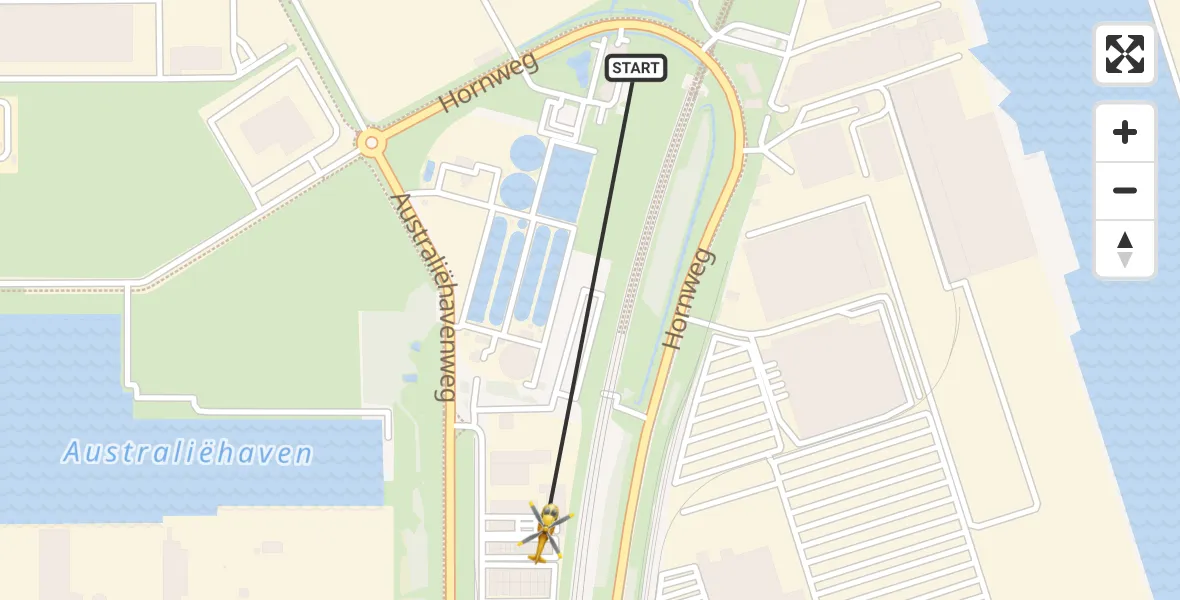Vluchtroute Traumahelikopter Amsterdam Heliport - Amsterdam, 17 augustus 2026, 17:40