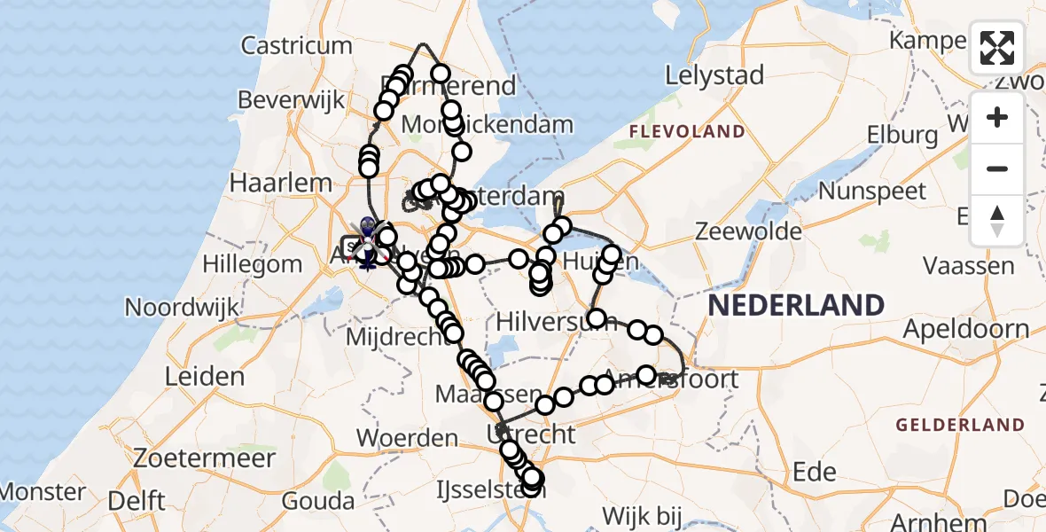 Vluchtroute Politiehelikopter Amsterdam Vliegveld Schiphol - Amsterdam Vliegveld Schiphol, 17 augustus 2026, 17:43