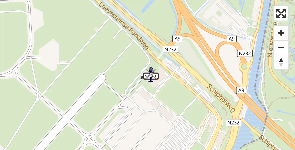 Vluchtroute Politiehelikopter Amsterdam Vliegveld Schiphol - Amsterdam Vliegveld Schiphol, 18 augustus 2026, 06:44