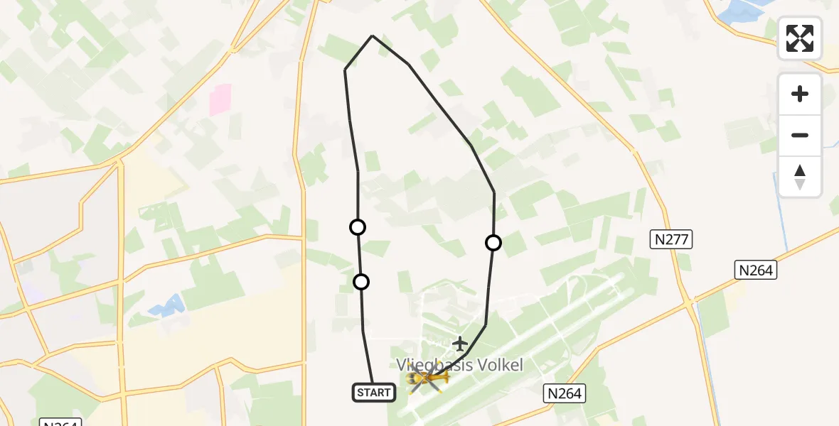Vluchtroute Traumahelikopter Vliegbasis Volkel - Vliegbasis Volkel, 18 augustus 2026, 07:51