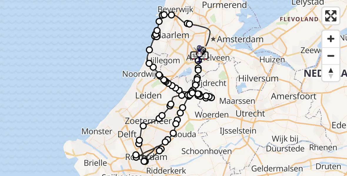 Vluchtroute Politiehelikopter Amsterdam Vliegveld Schiphol - Amsterdam Vliegveld Schiphol, 18 augustus 2026, 08:58