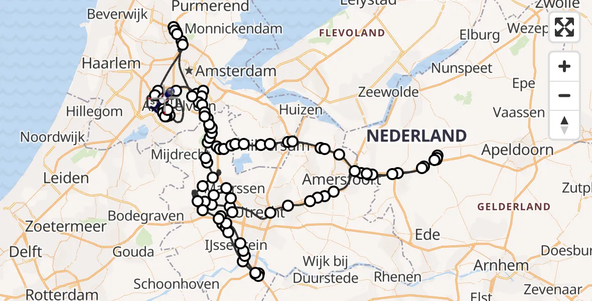 Vluchtroute Politiehelikopter Amsterdam Vliegveld Schiphol - Amsterdam Vliegveld Schiphol, 18 augustus 2026, 09:41
