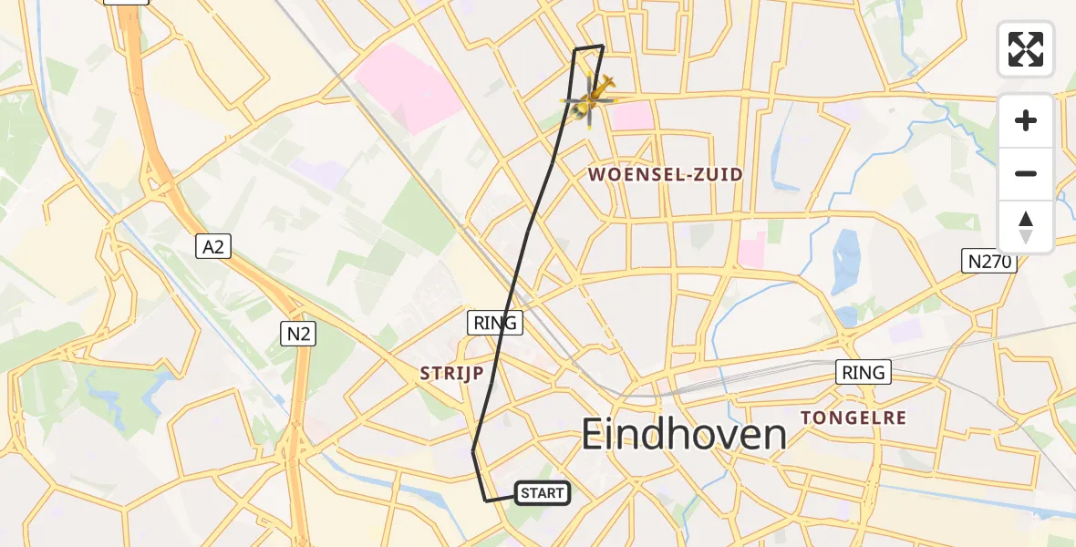 Vluchtroute Traumahelikopter Eindhoven - Eindhoven, 18 augustus 2026, 11:40