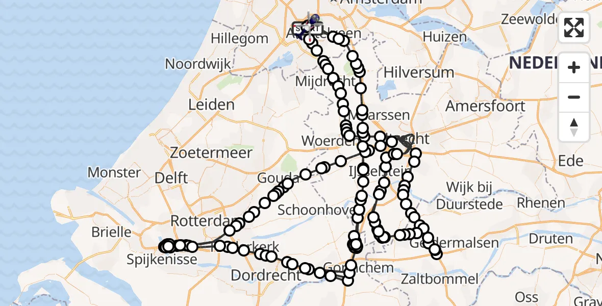 Vluchtroute Politiehelikopter Amsterdam Vliegveld Schiphol - Amsterdam Vliegveld Schiphol, 18 augustus 2026, 17:11