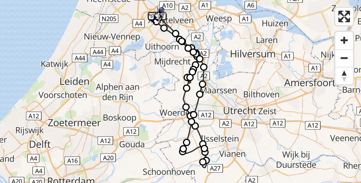 Vluchtroute Politiehelikopter Amsterdam Vliegveld Schiphol - Amsterdam Vliegveld Schiphol, 19 augustus 2026, 09:08