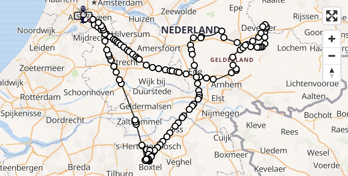 Vluchtroute Politiehelikopter Amsterdam Vliegveld Schiphol - Amsterdam Vliegveld Schiphol, 19 augustus 2026, 09:50
