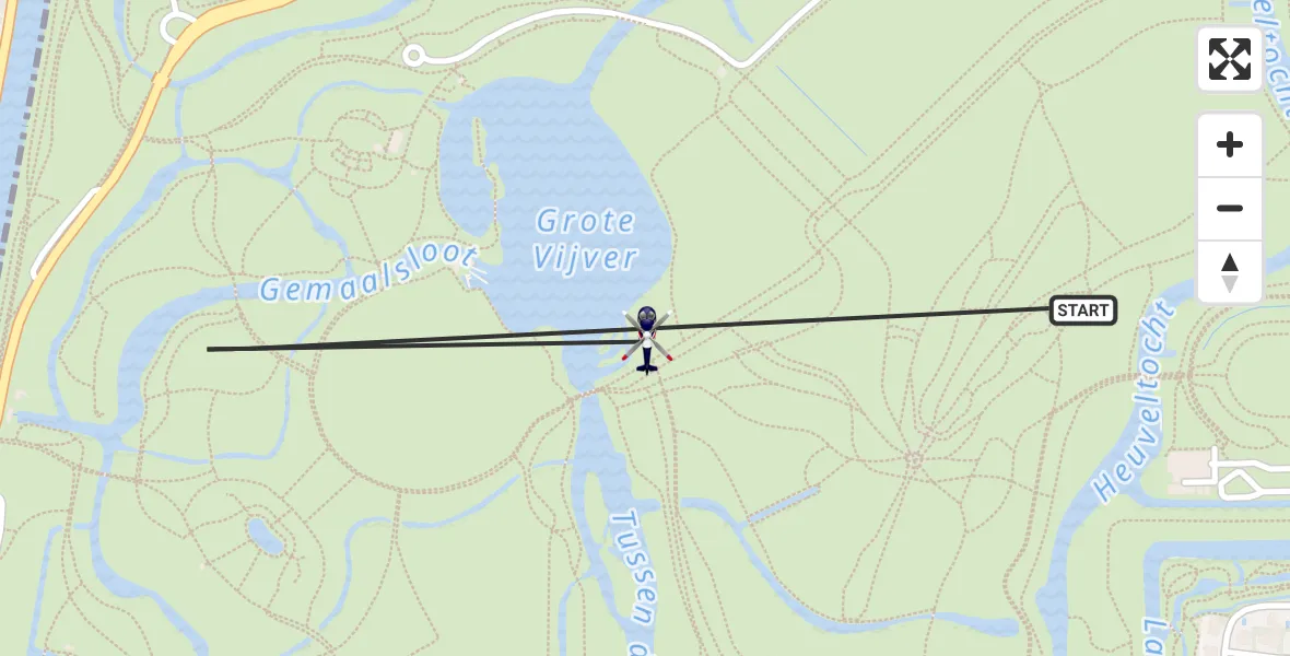 Vluchtroute Politiehelikopter Amstelveen - Amstelveen, 19 augustus 2026, 19:13