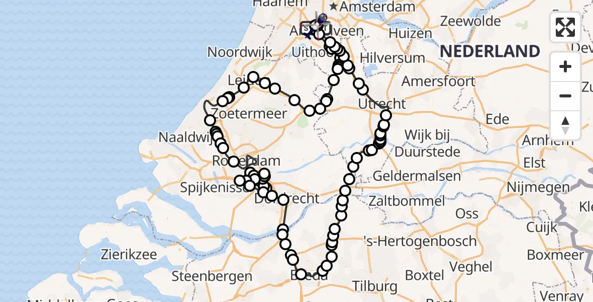 Vluchtroute Politiehelikopter Amsterdam Vliegveld Schiphol - Amsterdam Vliegveld Schiphol, 20 augustus 2026, 08:20