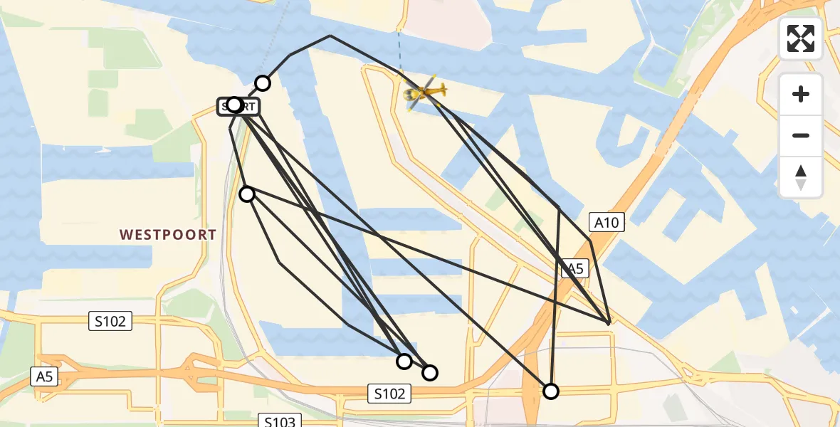 Vluchtroute Traumahelikopter Amsterdam Heliport - Amsterdam, 20 augustus 2026, 13:30