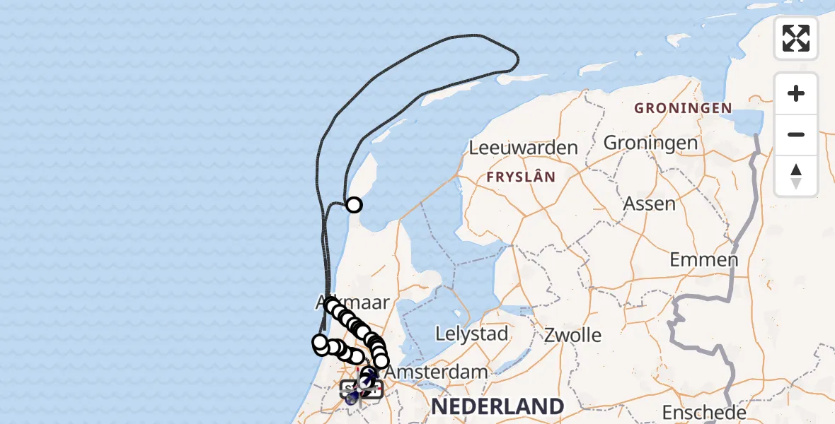 Vluchtroute Politiehelikopter Amsterdam Vliegveld Schiphol - Amsterdam Vliegveld Schiphol, 20 augustus 2026, 13:31