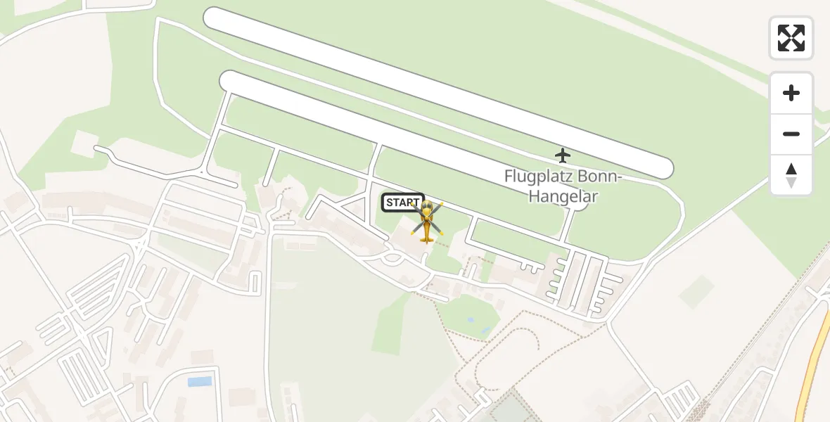 Vluchtroute Traumahelikopter Bonn-Hangelar Flugplatz - Bonn-Hangelar Flugplatz, 20 augustus 2026, 14:04