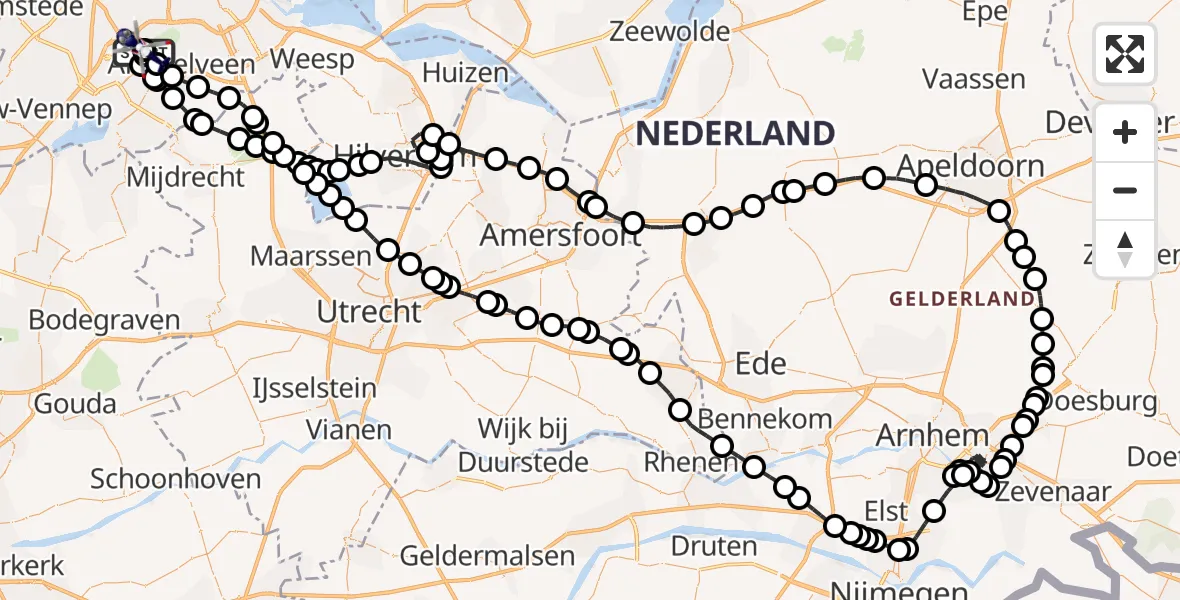 Vluchtroute Politiehelikopter Amsterdam Vliegveld Schiphol - Amsterdam Vliegveld Schiphol, 20 augustus 2026, 17:33