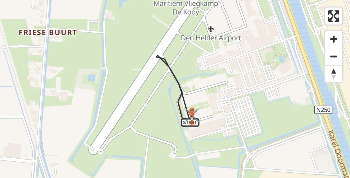 Vluchtroute Kustwachthelikopter Militair vliegveld De Kooy / Den Helder Airport - Militair vliegveld De Kooy / Den Helder Airport, 20 augustus 2026, 20:21