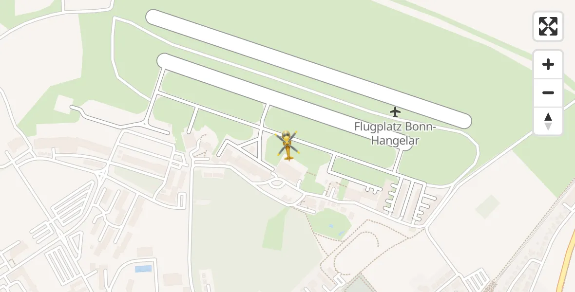 Vluchtroute Traumahelikopter Bonn-Hangelar Flugplatz - Bonn-Hangelar Flugplatz, 21 augustus 2026, 09:58