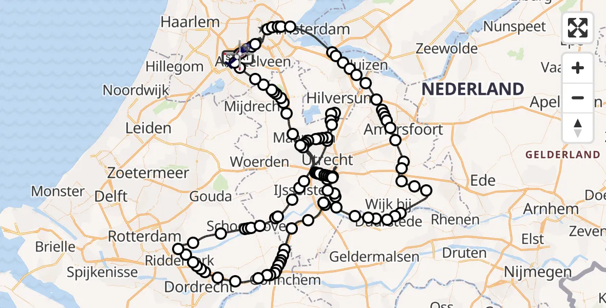 Vluchtroute Politiehelikopter Amsterdam Vliegveld Schiphol - Amsterdam Vliegveld Schiphol, 21 augustus 2026, 17:57