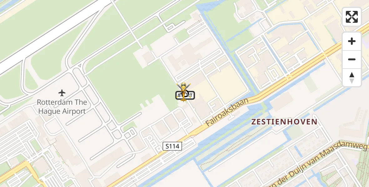 Vluchtroute Traumahelikopter Rotterdam The Hague Airport - Rotterdam, 22 augustus 2026, 06:00