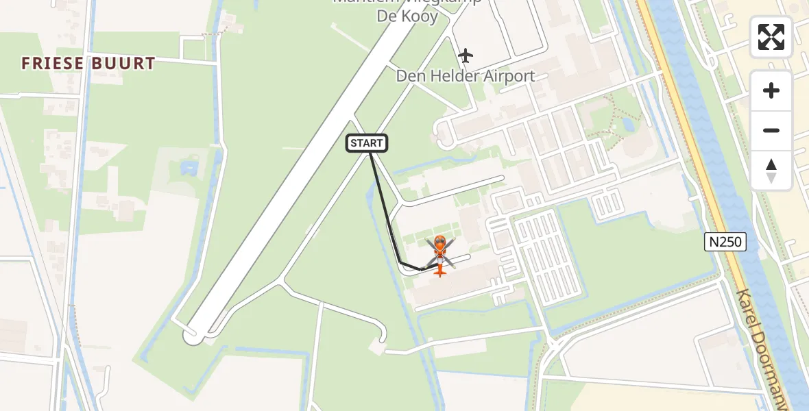 Vluchtroute Kustwachthelikopter Militair vliegveld De Kooy / Den Helder Airport - Militair vliegveld De Kooy / Den Helder Airport, 22 augustus 2026, 10:32