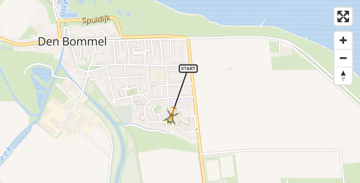 Vluchtroute Traumahelikopter Den Bommel - Den Bommel, 22 augustus 2026, 12:43