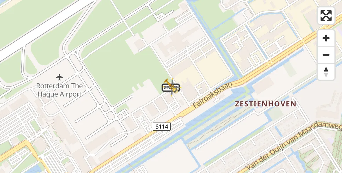 Vluchtroute Traumahelikopter Rotterdam The Hague Airport - Rotterdam The Hague Airport, 22 augustus 2026, 16:22