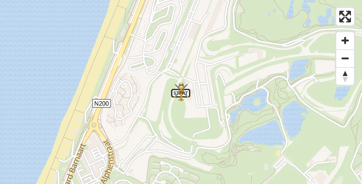 Vluchtroute Ambulancehelikopter CM.com Circuit Zandvoort Heliport - CM.com Circuit Zandvoort Heliport, 23 augustus 2026, 07:43