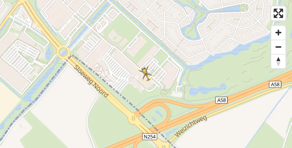 Vluchtroute Traumahelikopter Middelburg - Middelburg, 23 augustus 2026, 15:28