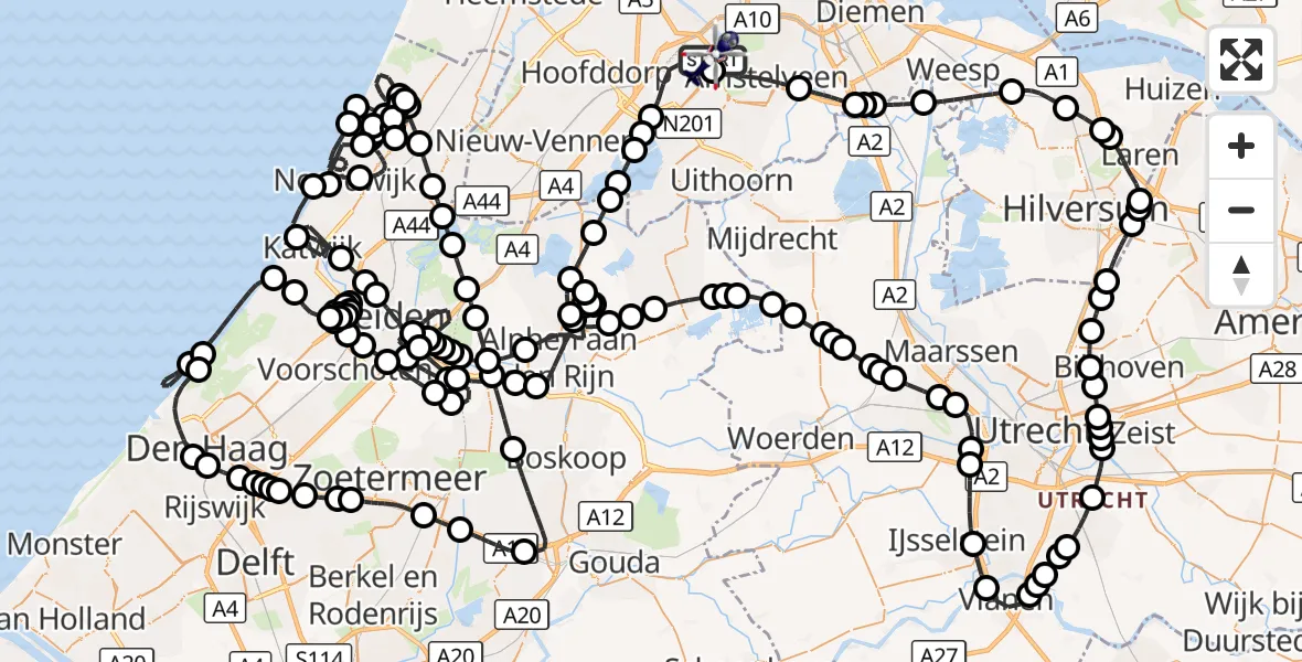 Vluchtroute Politiehelikopter Amsterdam Vliegveld Schiphol - Amsterdam Vliegveld Schiphol, 23 augustus 2026, 17:24
