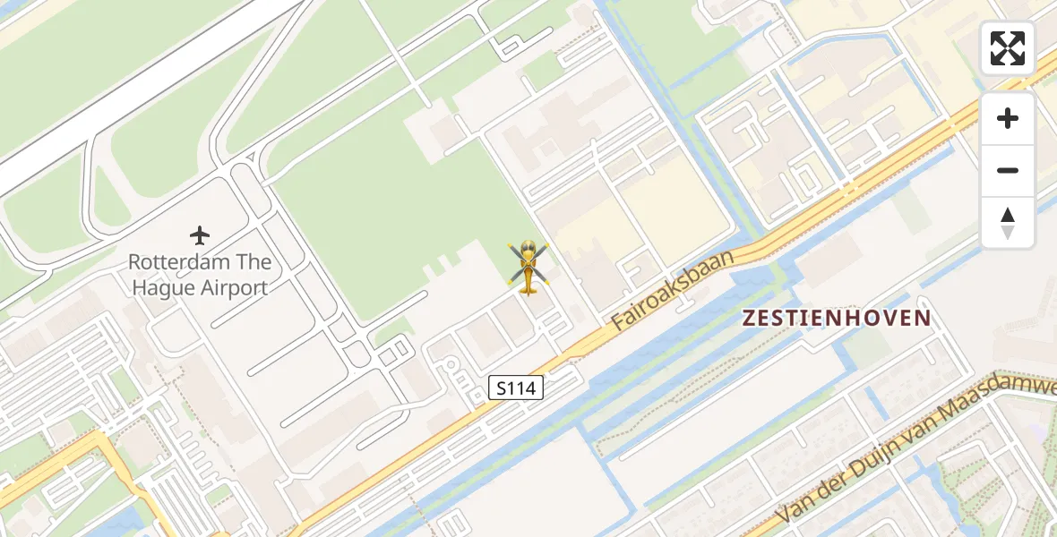 Vluchtroute Traumahelikopter Rotterdam The Hague Airport - Rotterdam The Hague Airport, 24 augustus 2026, 09:18