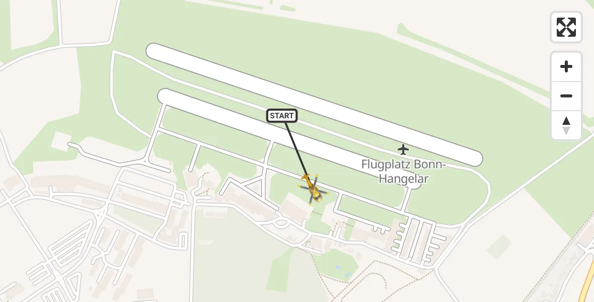 Vluchtroute Traumahelikopter Bonn-Hangelar Flugplatz - Bonn-Hangelar Flugplatz, 24 augustus 2026, 10:03