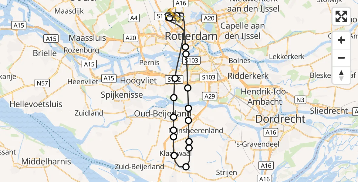 Vluchtroute Traumahelikopter Rotterdam The Hague Airport - Rotterdam The Hague Airport, 24 augustus 2026, 10:07